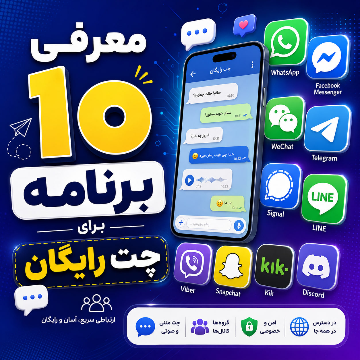 10 برنامه برای چت رایگان