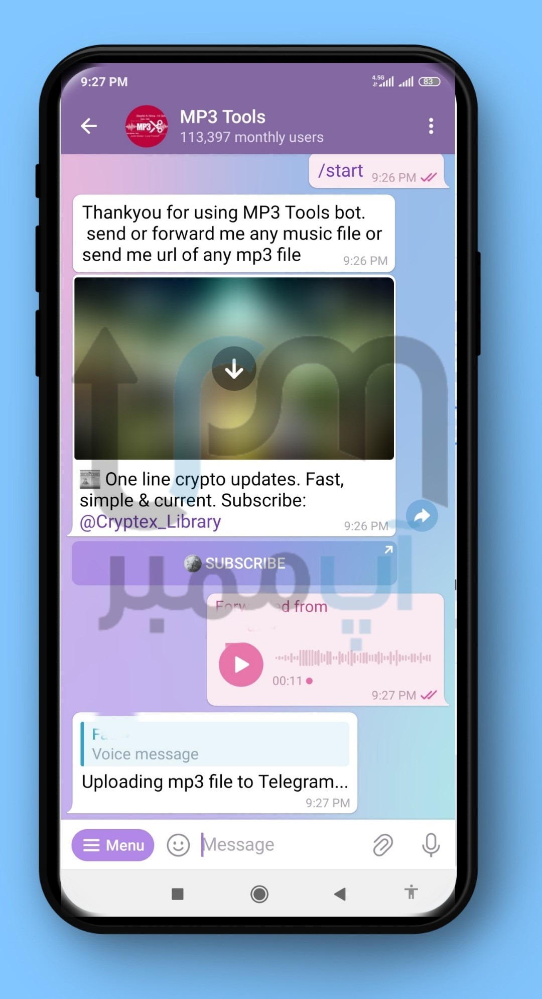 ربات ذخیره ویس تلگرام