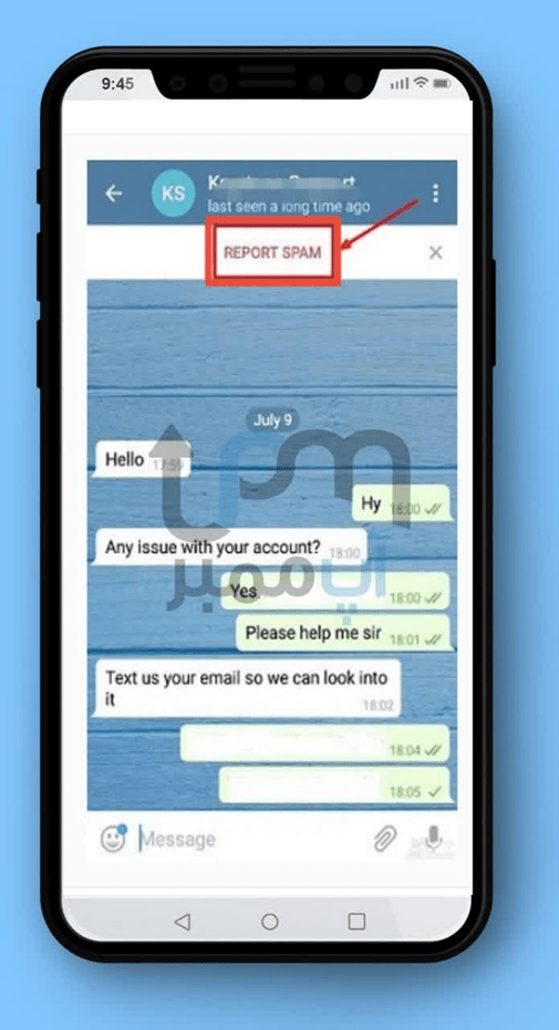 ریپورت مخاطبین تلگرام